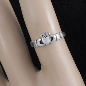 Dainty Sterling Silver Claddagh Ring